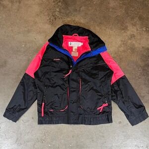 Columbia Powder Keg Ski Snowboard Jacket womens medium Black Pink Blue